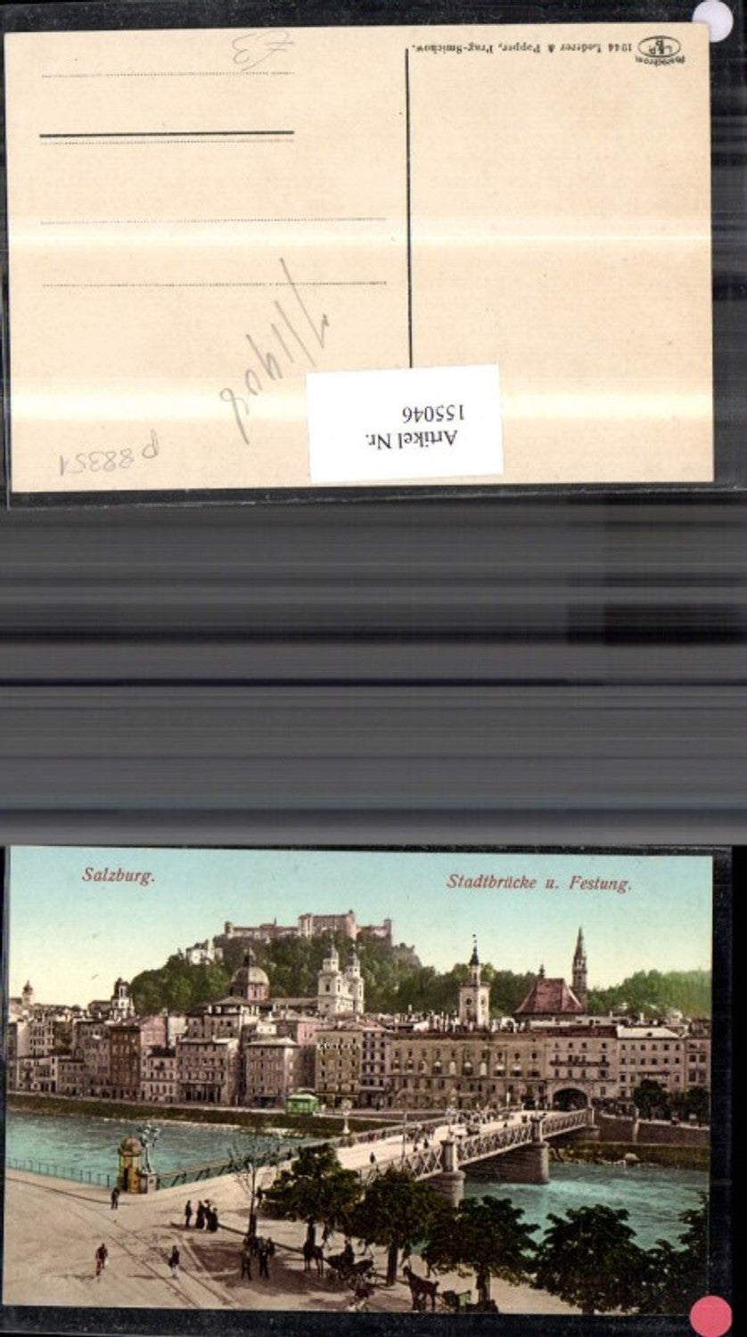 155046, Salzburg City Bridge and Fortress 1908