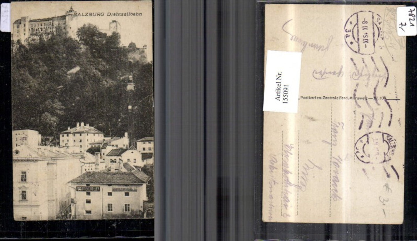 155091,Salzburg Drahtseilbahn 1919 Stieglkeller