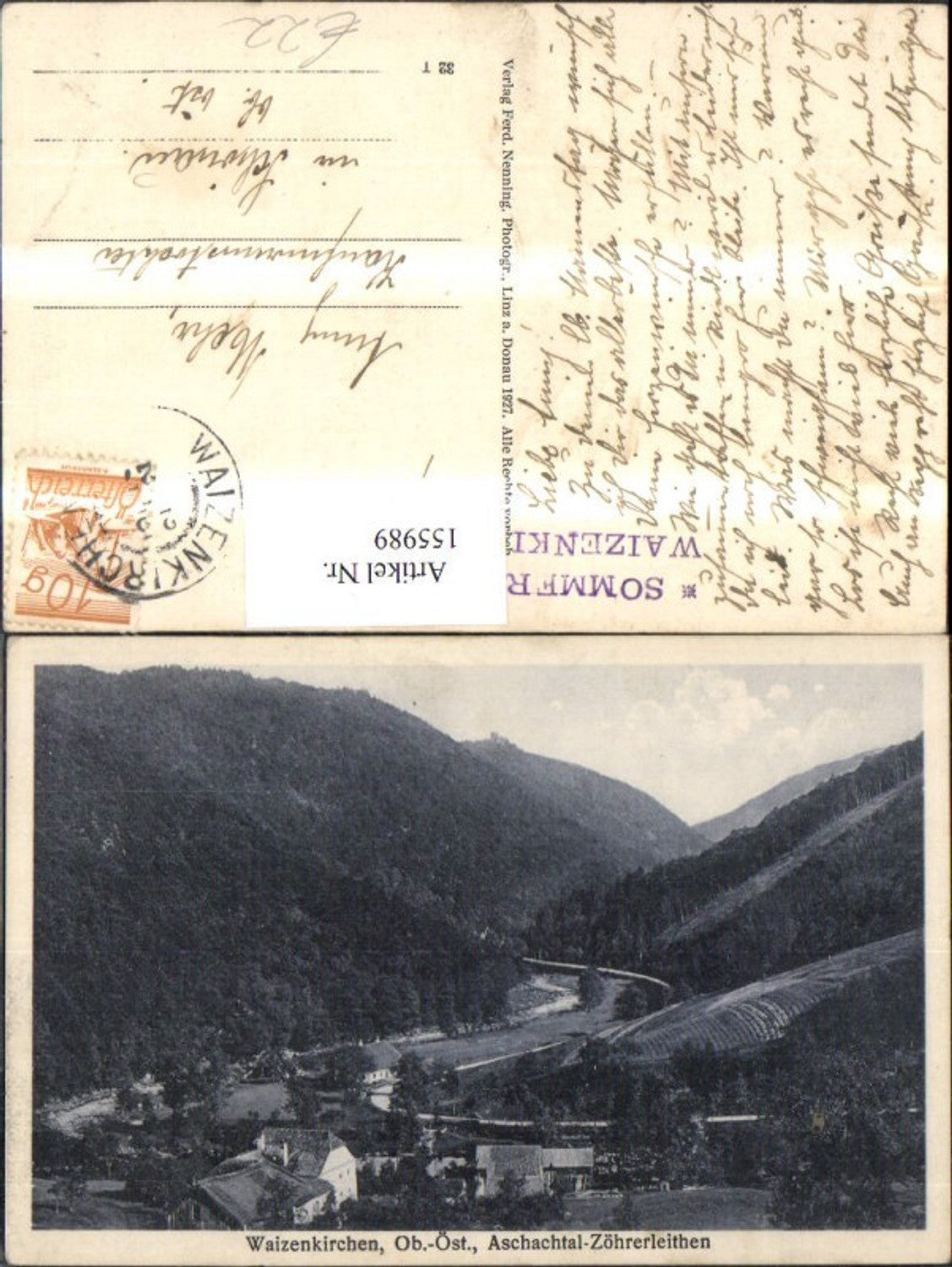 155989, Weizenkirchen Aschachtal Zöhrenleithen Total 1927
