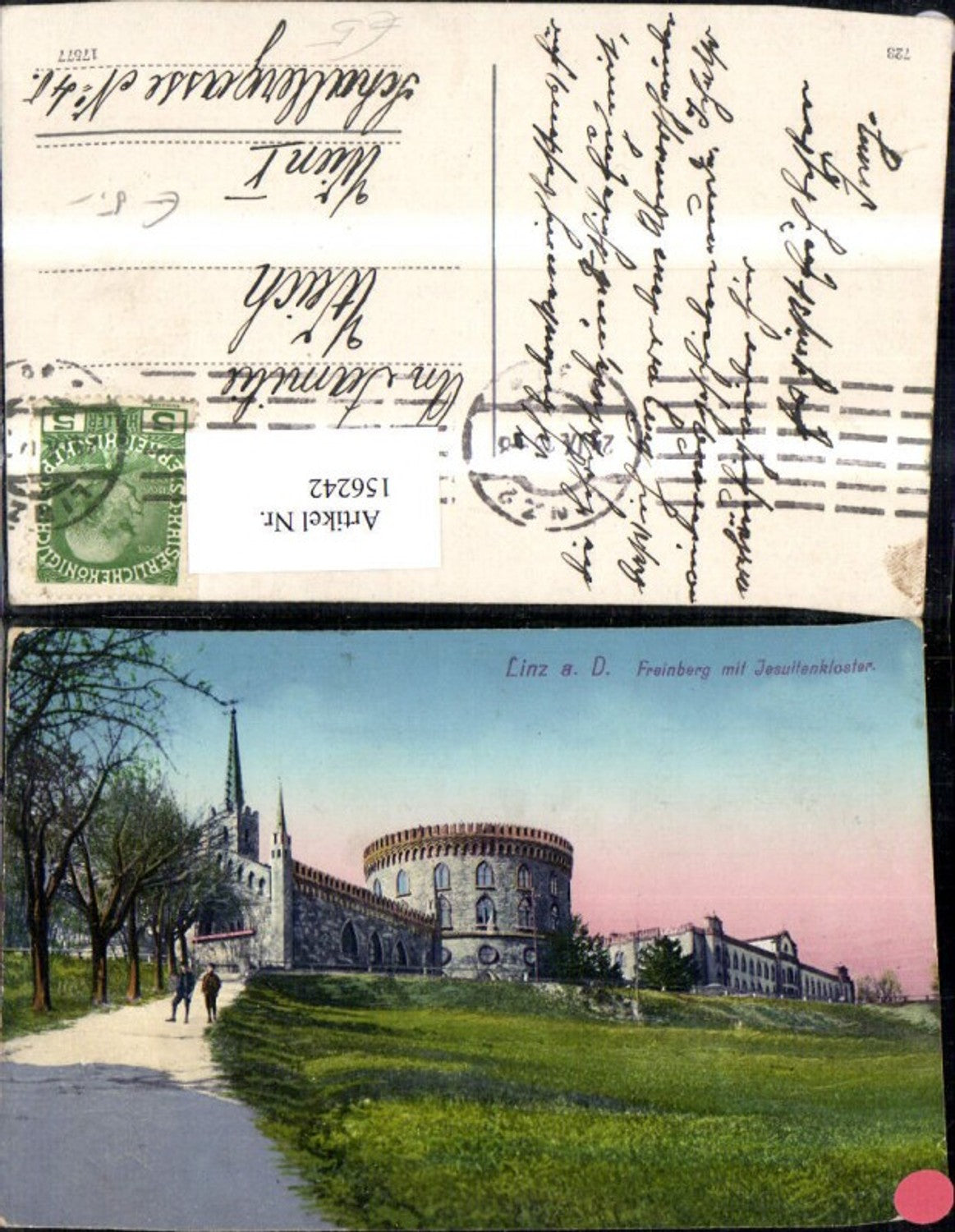 156242,Linz Freinberg m. Jesuitenkloster 1915