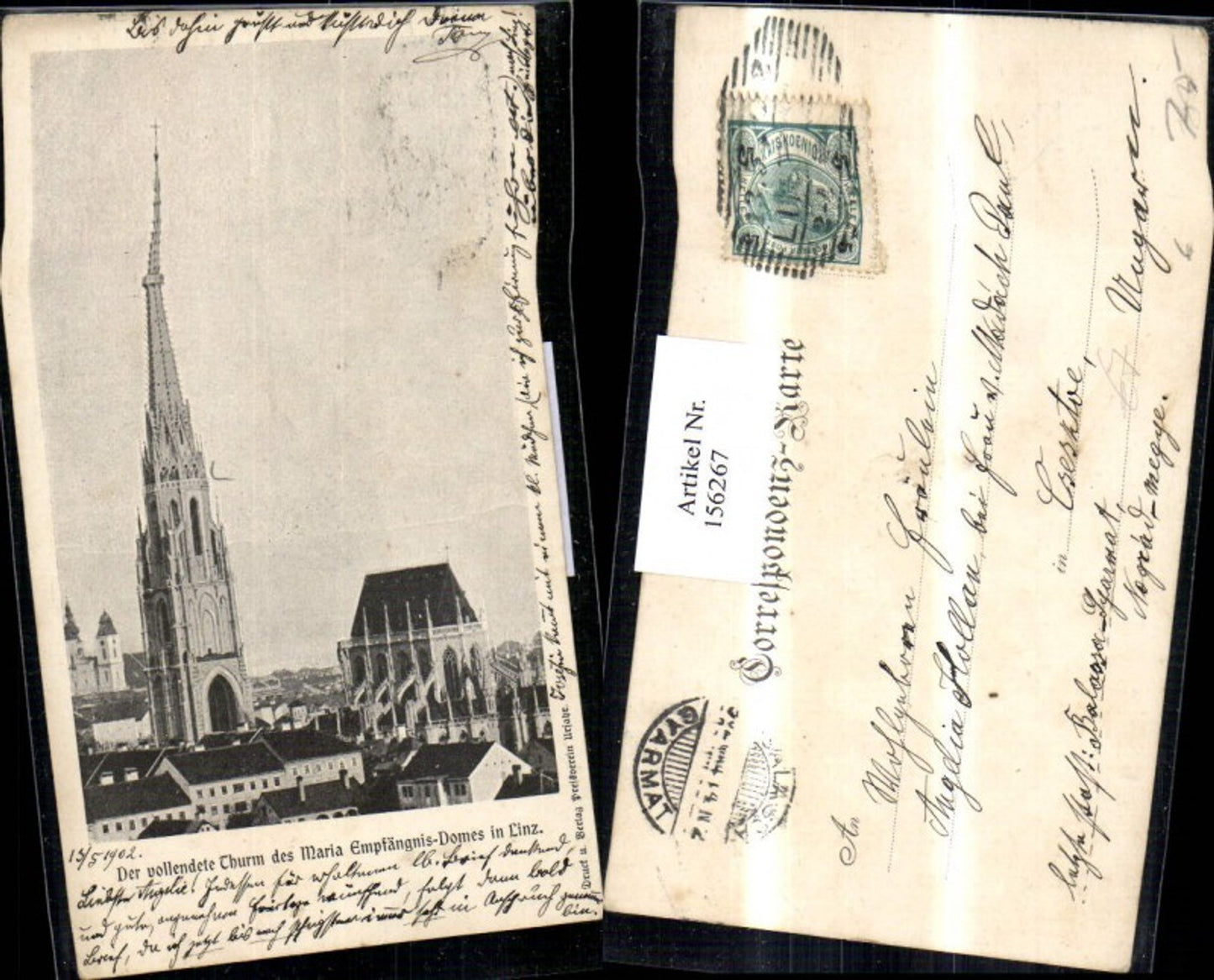 156267,Linz Maria Empfängnis Dom Turm 1902
