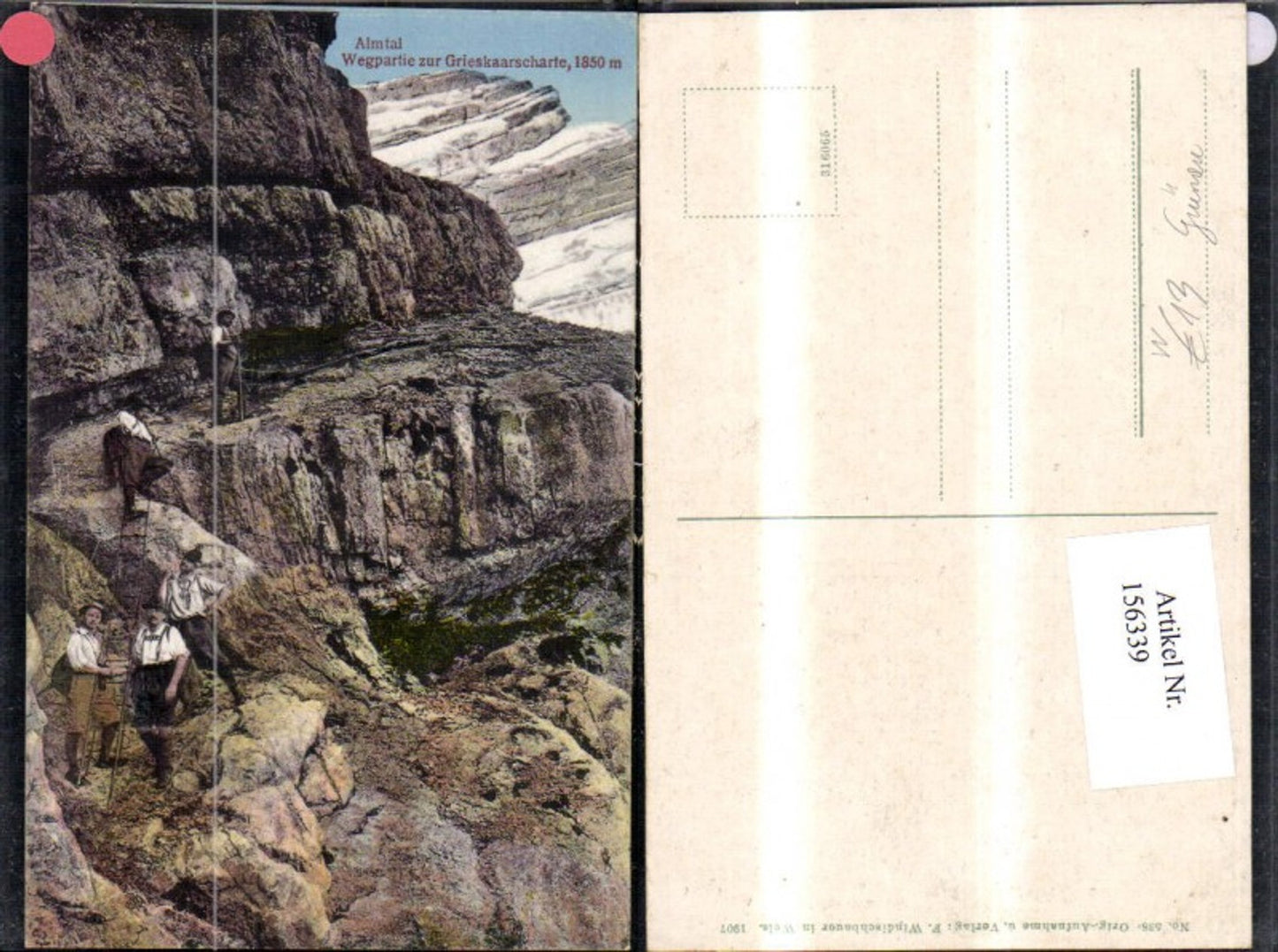 156339,Almtal Grünalm Wegpartie z. Grieskaarscharte m. Personen
