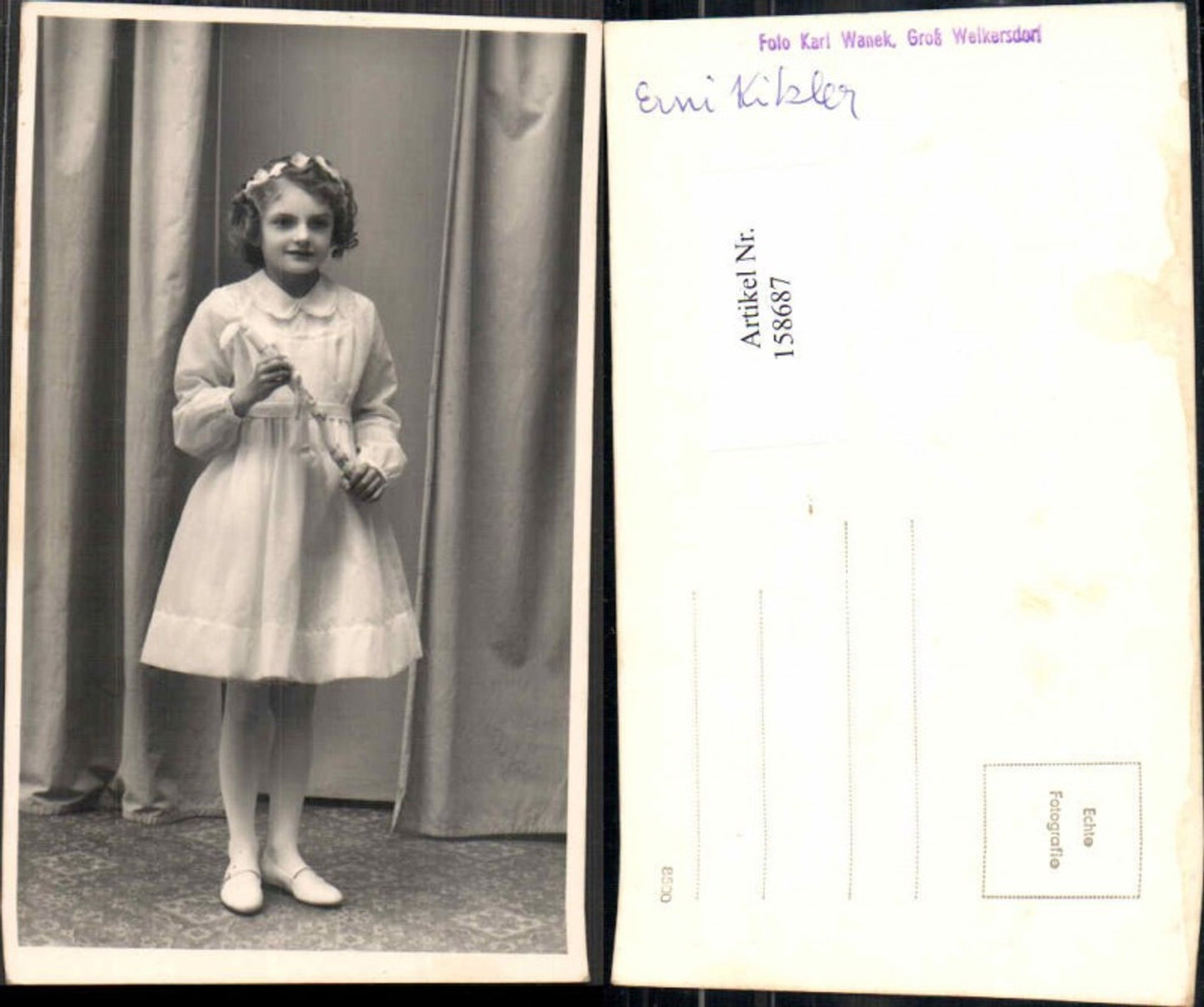 158687,Süsse Kinder Kerze Mädchen Kleid Erstkommunion
