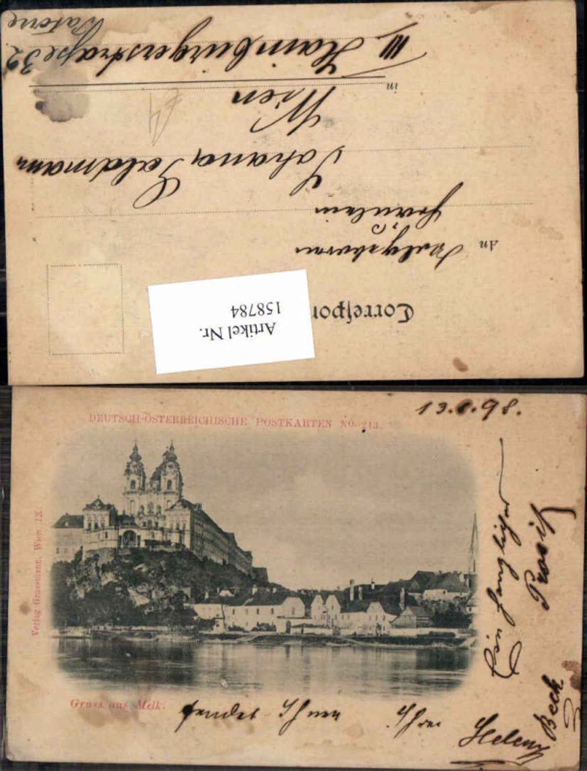 158784,Gruss aus Melk 1898