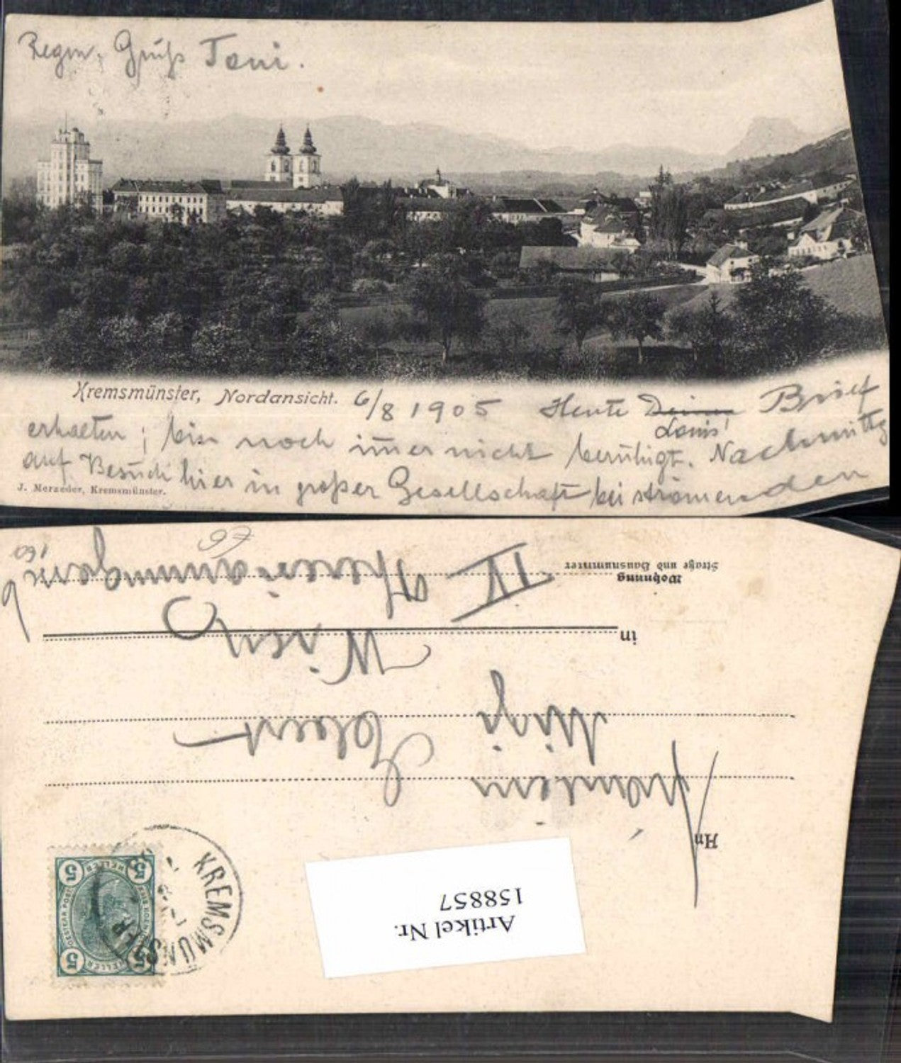 158857,Kremsmünster Nordansicht 1905