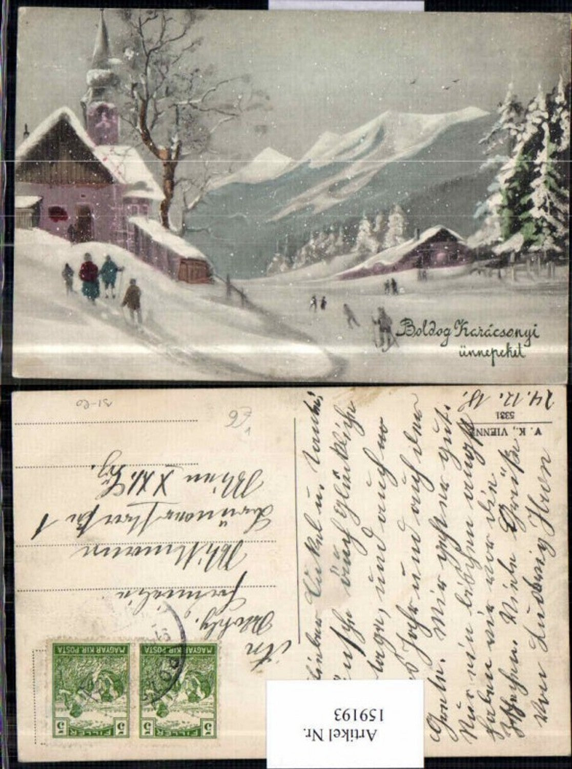 159193,V.K. Vienne 5331 Wintersport Weihnachten