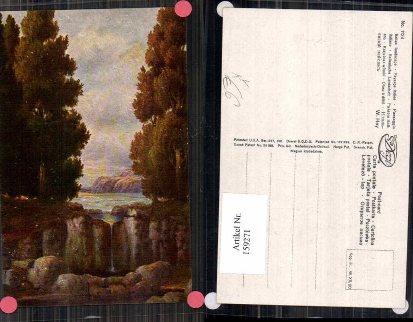 159271,Degi AK 1124 Walter Hoy Italienische Landschaft Ölgemälde Imitations Karte