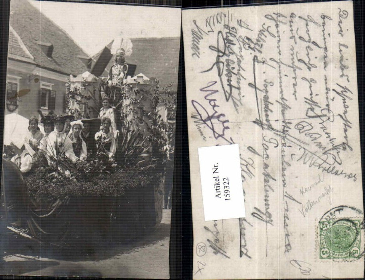 159322,Fotokarte Völkermarkt Karneval Umzug Fasching Wagen Carneval