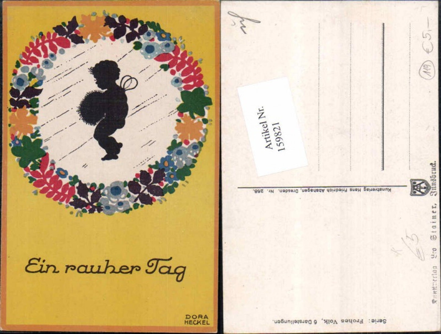 159821,Scherenschnitt Silhouette Dora Heckel Ein rauher Tag frohes Volk