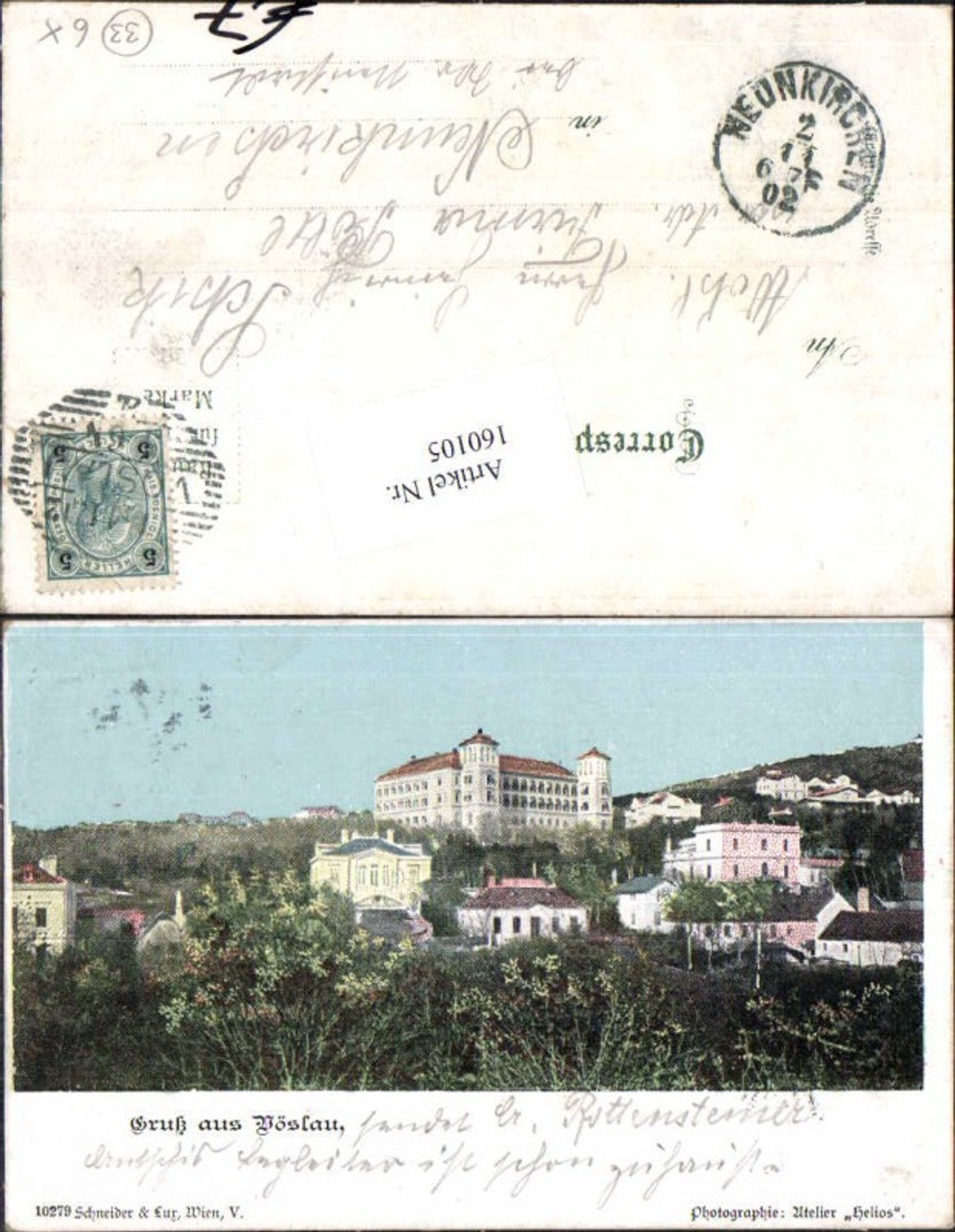 160105,Gruss aus Vöslau 1900 pub Schneider Lux 10279