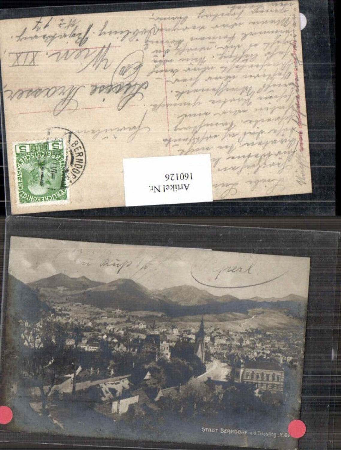160126,Fotokarte Stadt Berndorf a.d. Triesting 1910