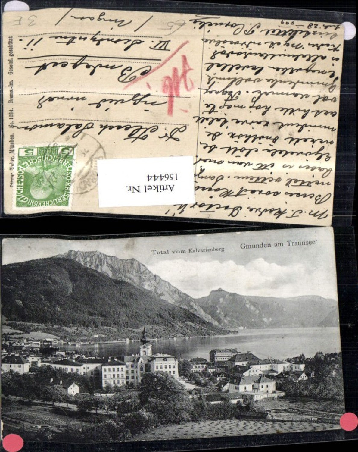 156444,Gmunden a. Traunsee Total v. Kalvarienberg 1909