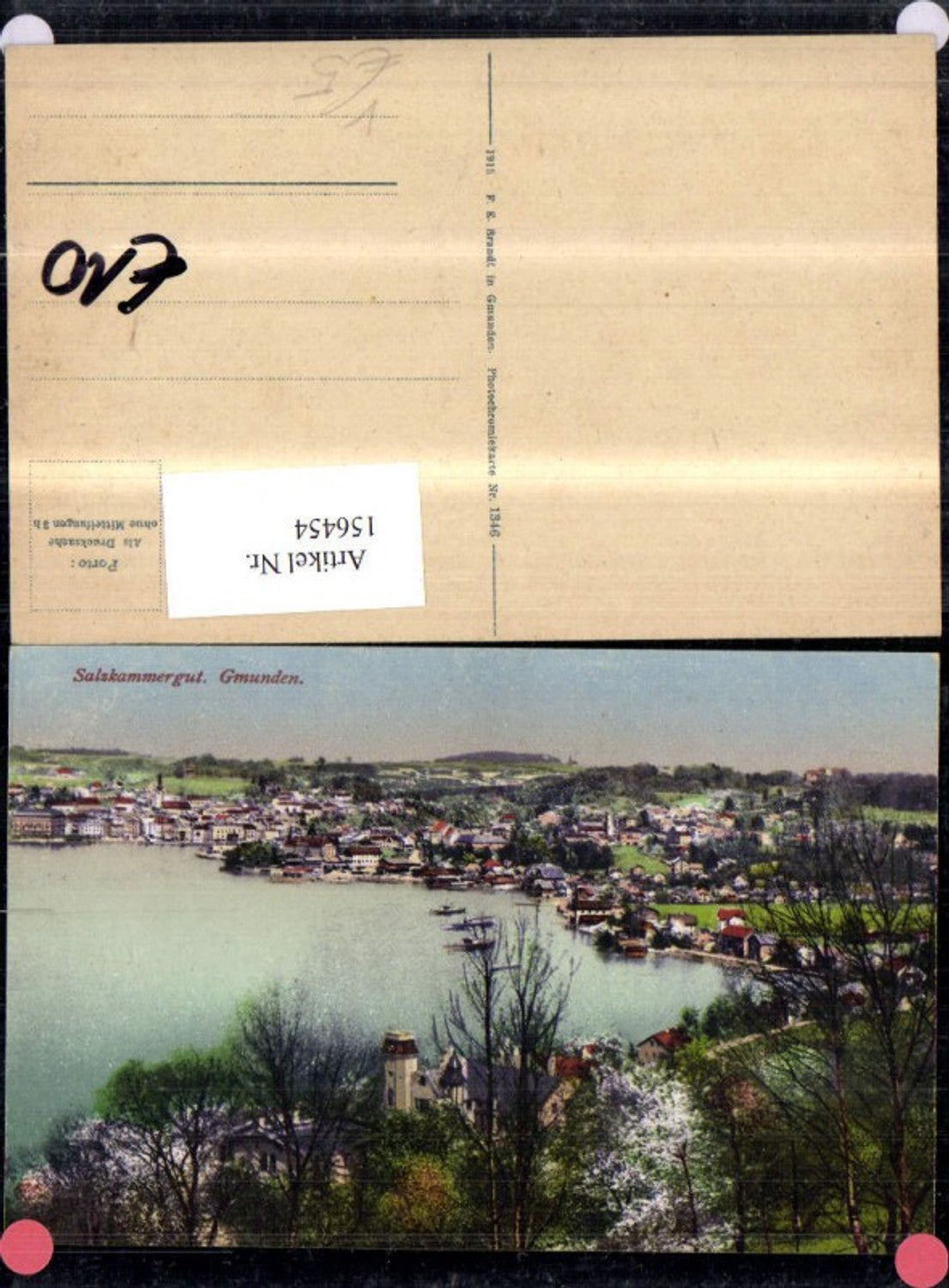 156454,Gmunden Traunsee pub F E Brandt 1346