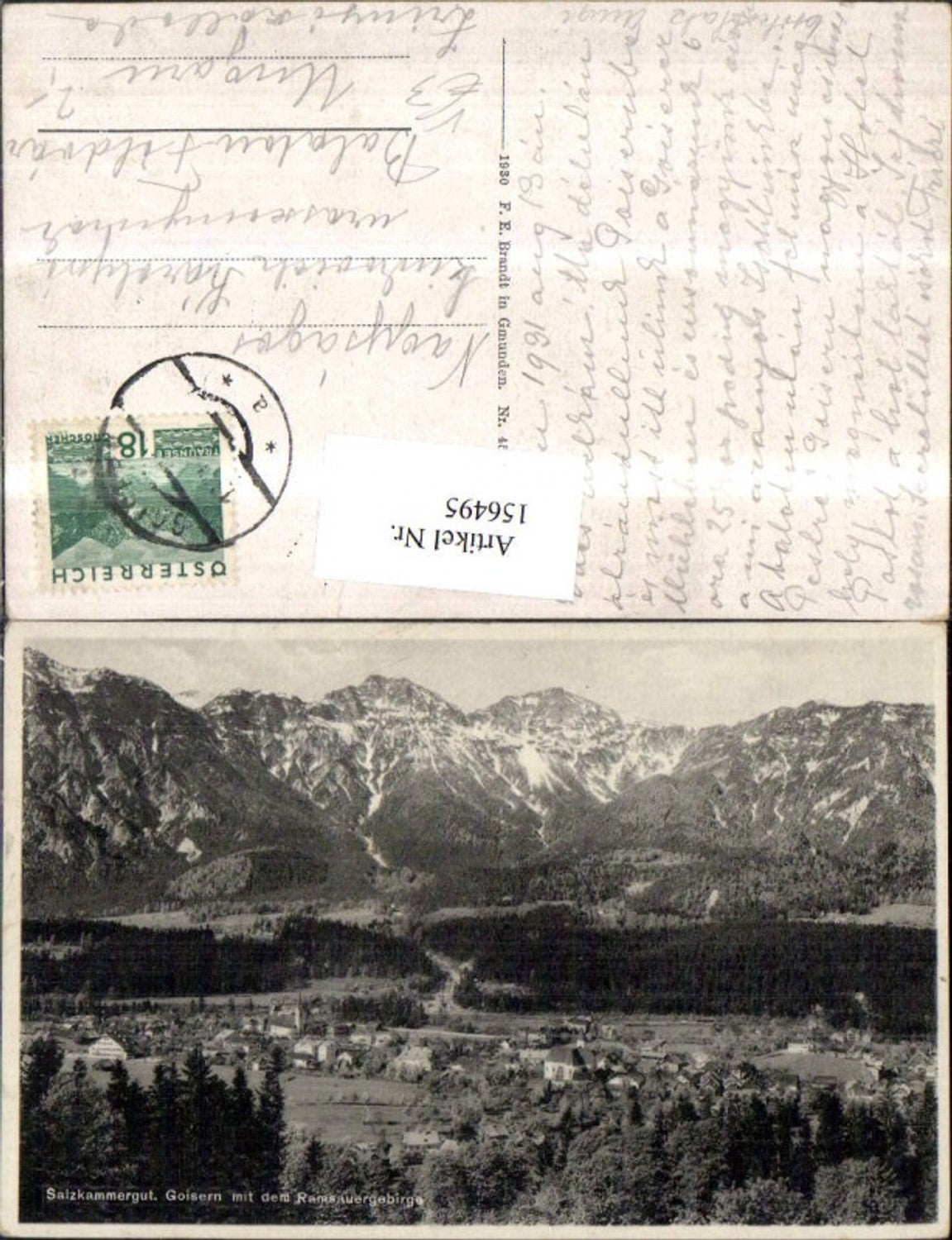 156495,Goisern m. Ramsauergebirge Salzkammergut pub F E Brandt 4577