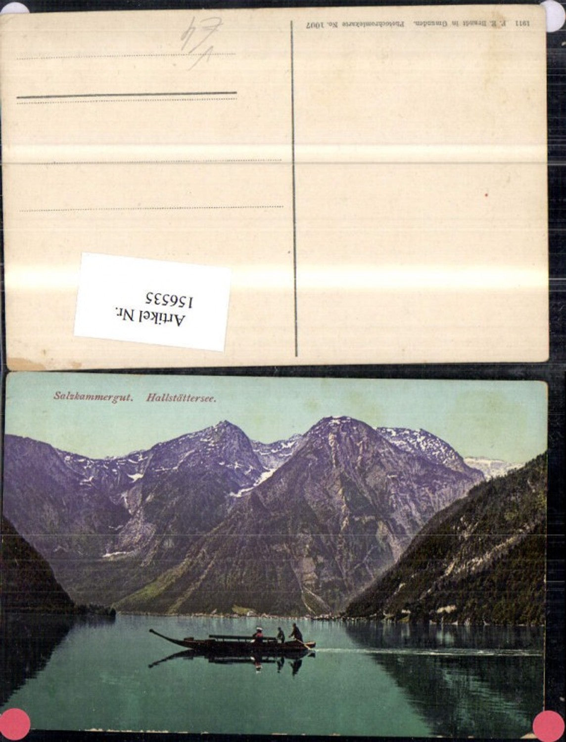 156535,Hallstättersee Hallstatt Salzkammergut Ansicht Ruderboot pub F E Brandt 1007
