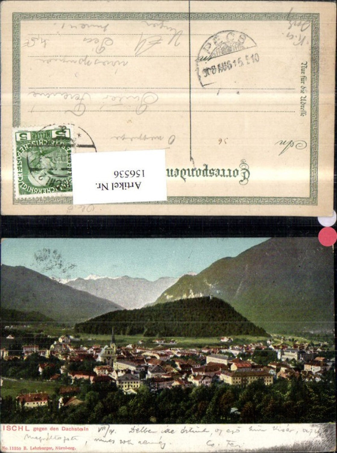 156536,Bad Ischl geg. d. Dachstein 1915
