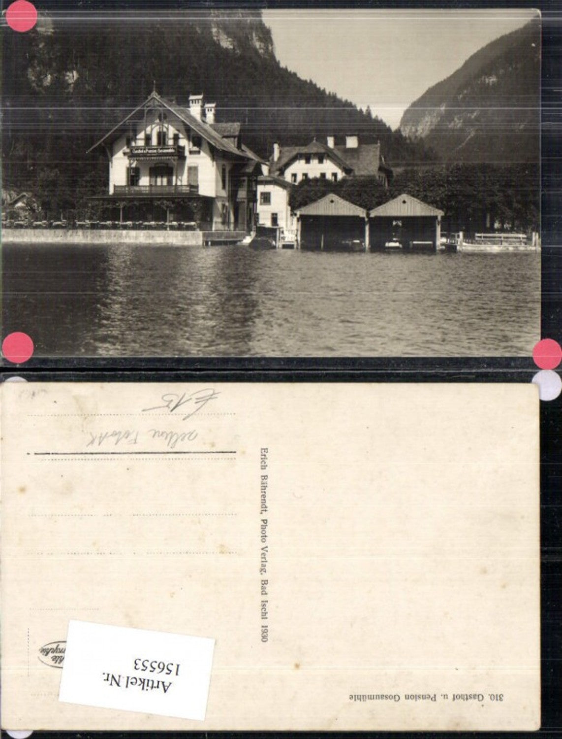 156553,Seltene Foto Ak Gasthof Pension Gosaumühle Gosausee Gosau