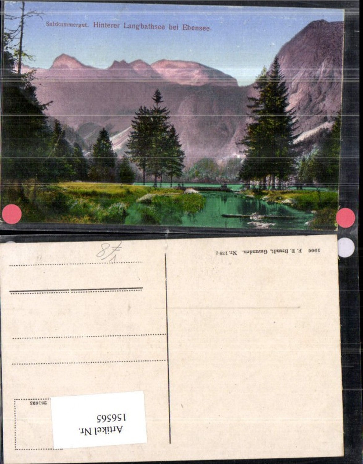 156565,Hinterer Langbathsee b. Ebensee pub F E Brandt 139 c