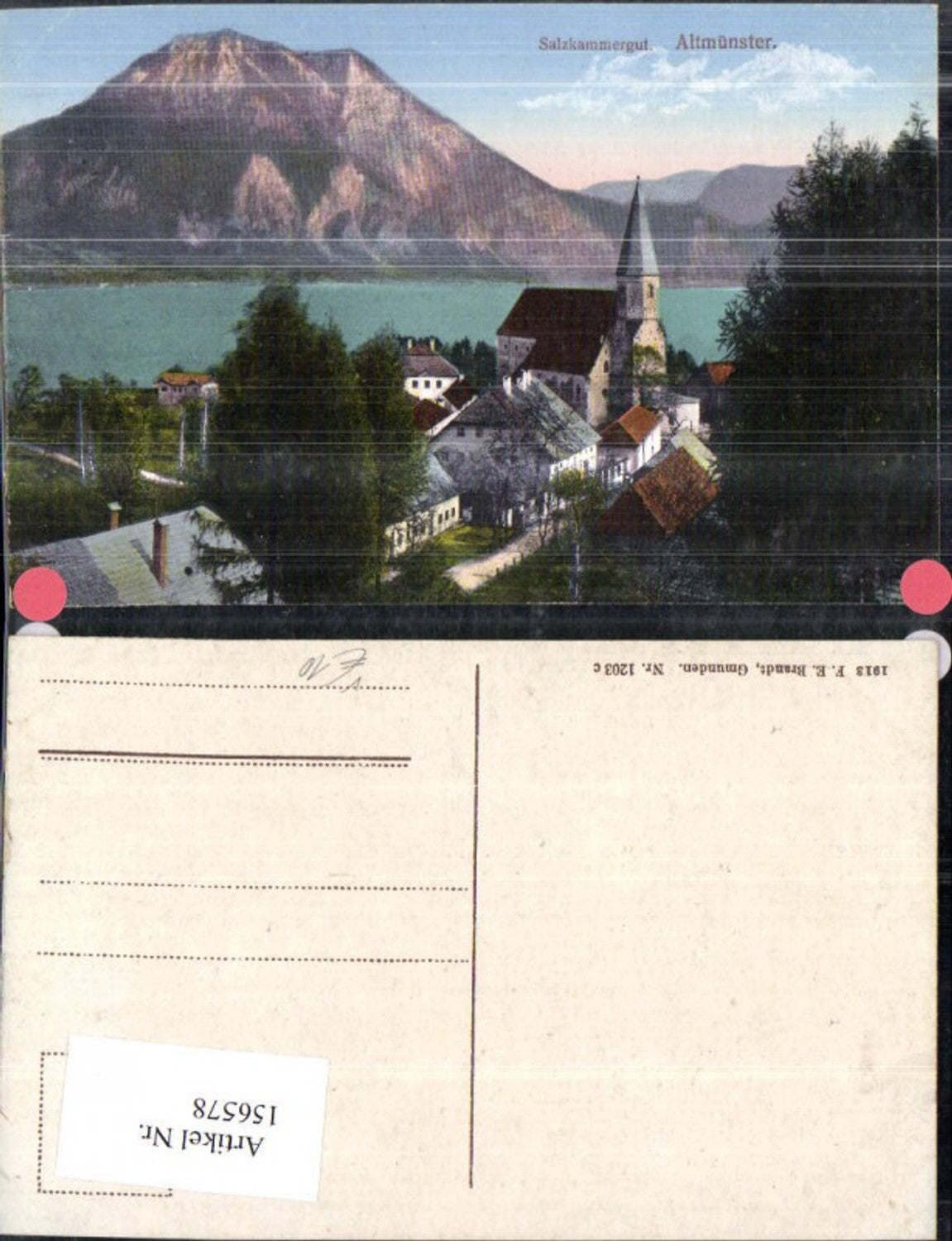 156578,Altmünster Traunsee Salzkammergut pub F E Brandt 1203 c
