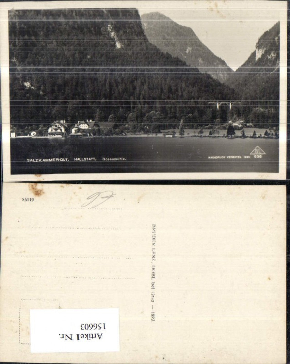 156603,Hallstatt Gosaumühle Salzkammergut