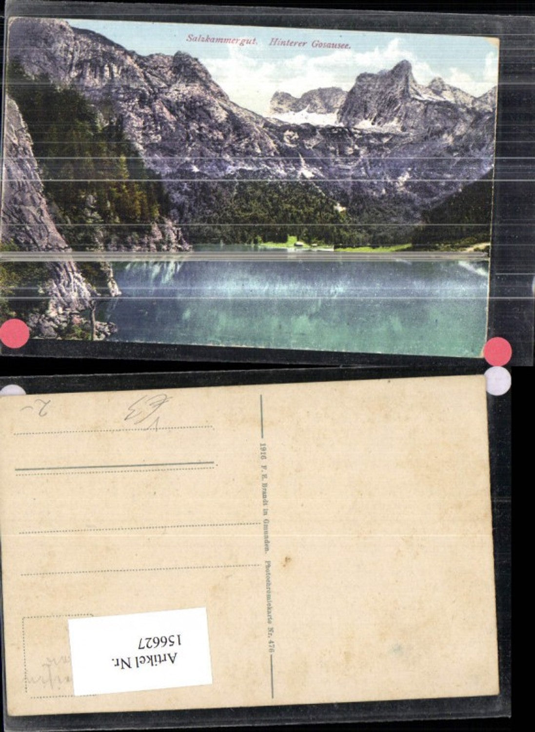 156627,Hinterer Gosausee Gosau Salzkammergut pub F E Brandt 476
