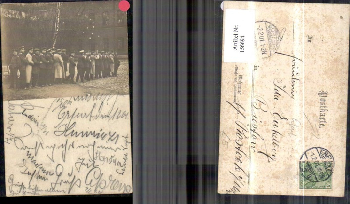 156694,Foto Ak Erfurt Gruppenfoto Männer Soldaten Uniform 1901