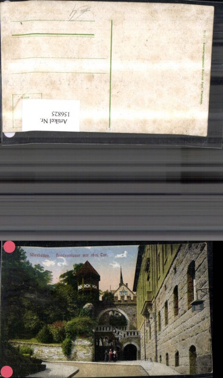 156825,Wiesbaden Heidenmauer m. Röm. Tor Ansicht m. Frauen
