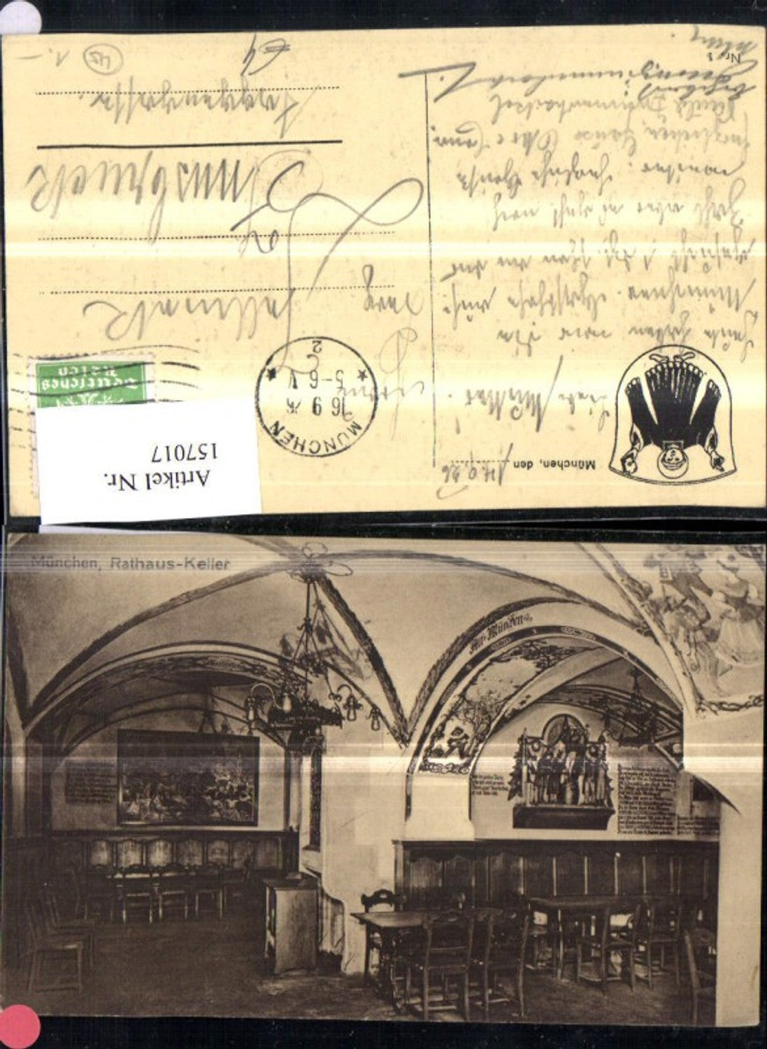 157017,München Rathaus Keller Innenansicht 1926