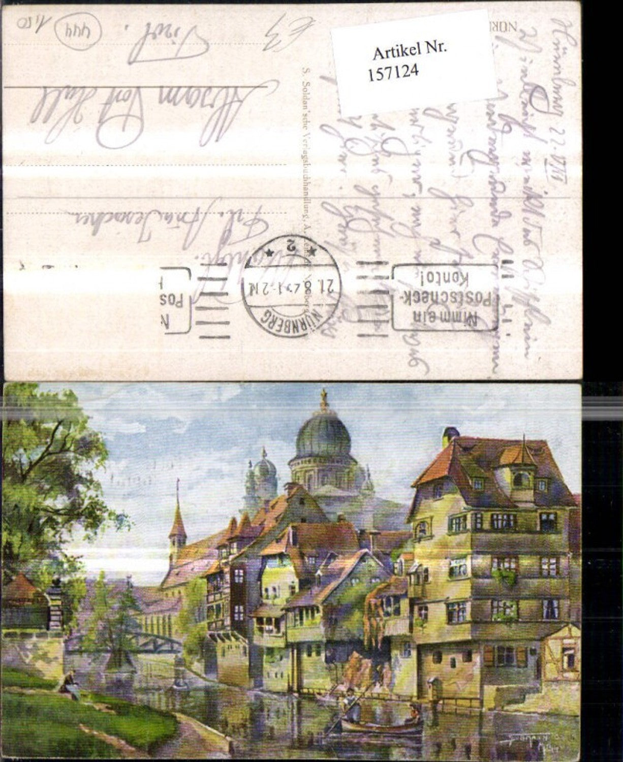 157124,Nünberg Insel Schütt 1923 Künstler Ak