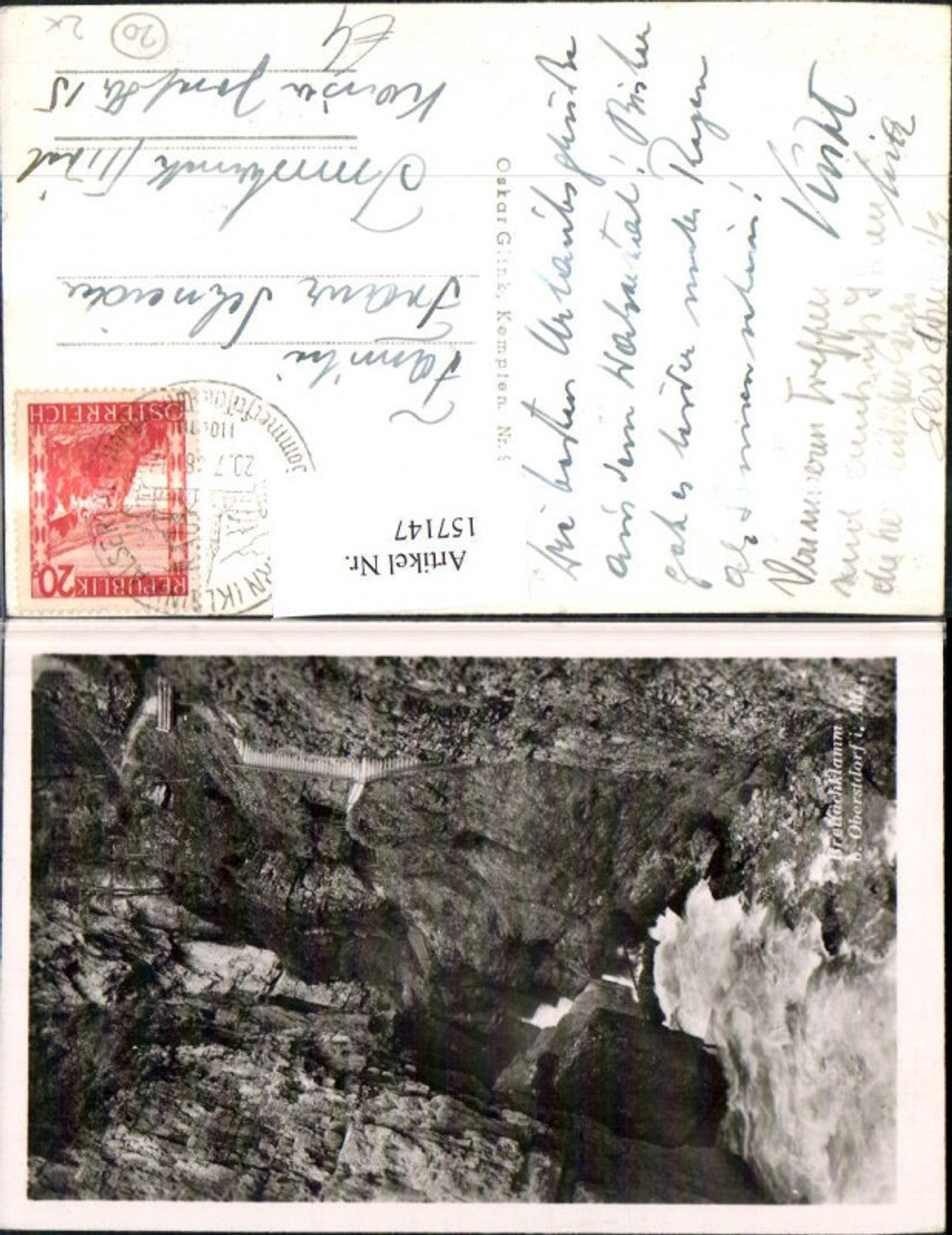 157147,Breitachklamm b. Oberstdorf i. Allgäu Schlucht 1948