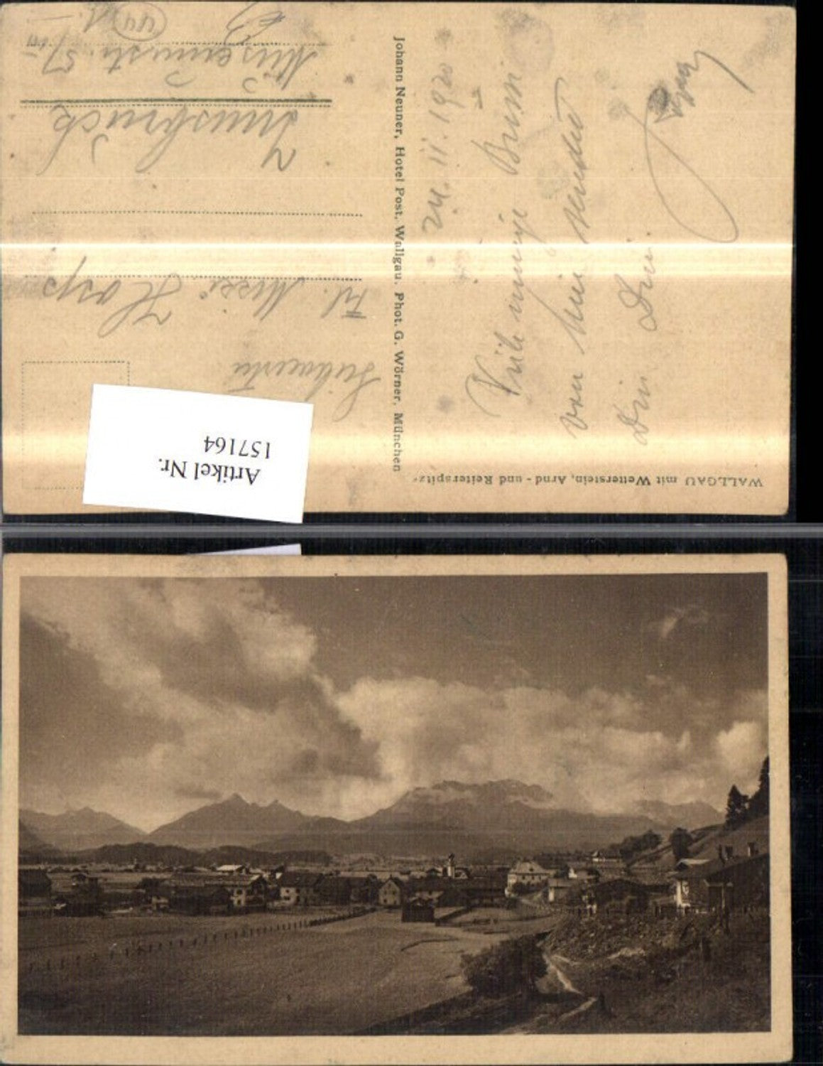 157164,Wallgau m. Wetterstein Arnd u. Reiterspitz 1920