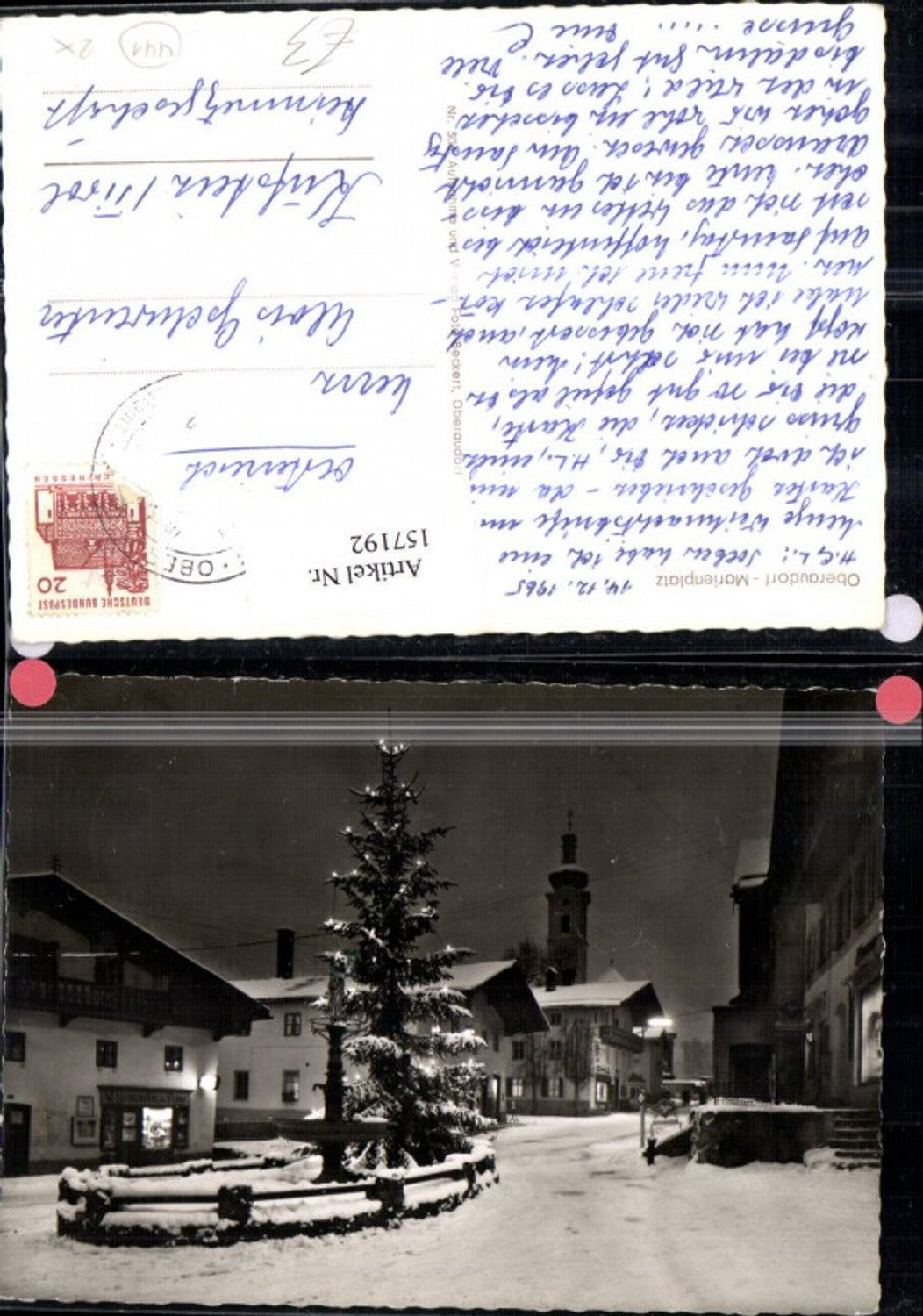 157192,Oberaudorf Marienplatz 1965 Winteransicht
