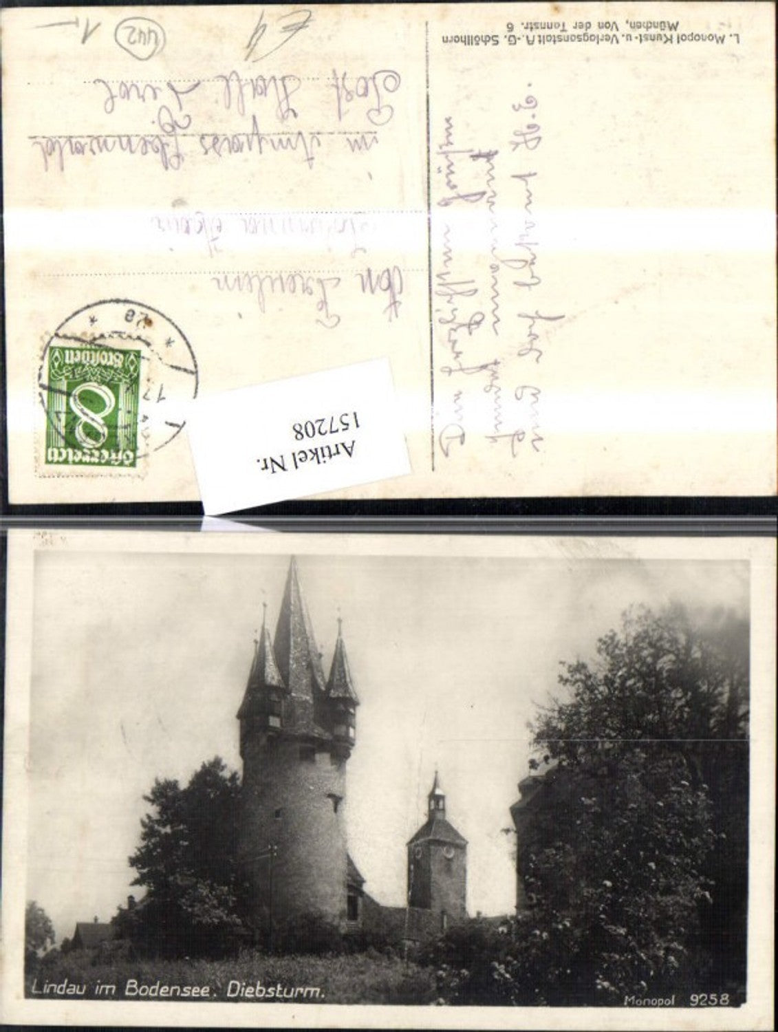 157208,Lindau i. Bodensee Diebsturm 1936