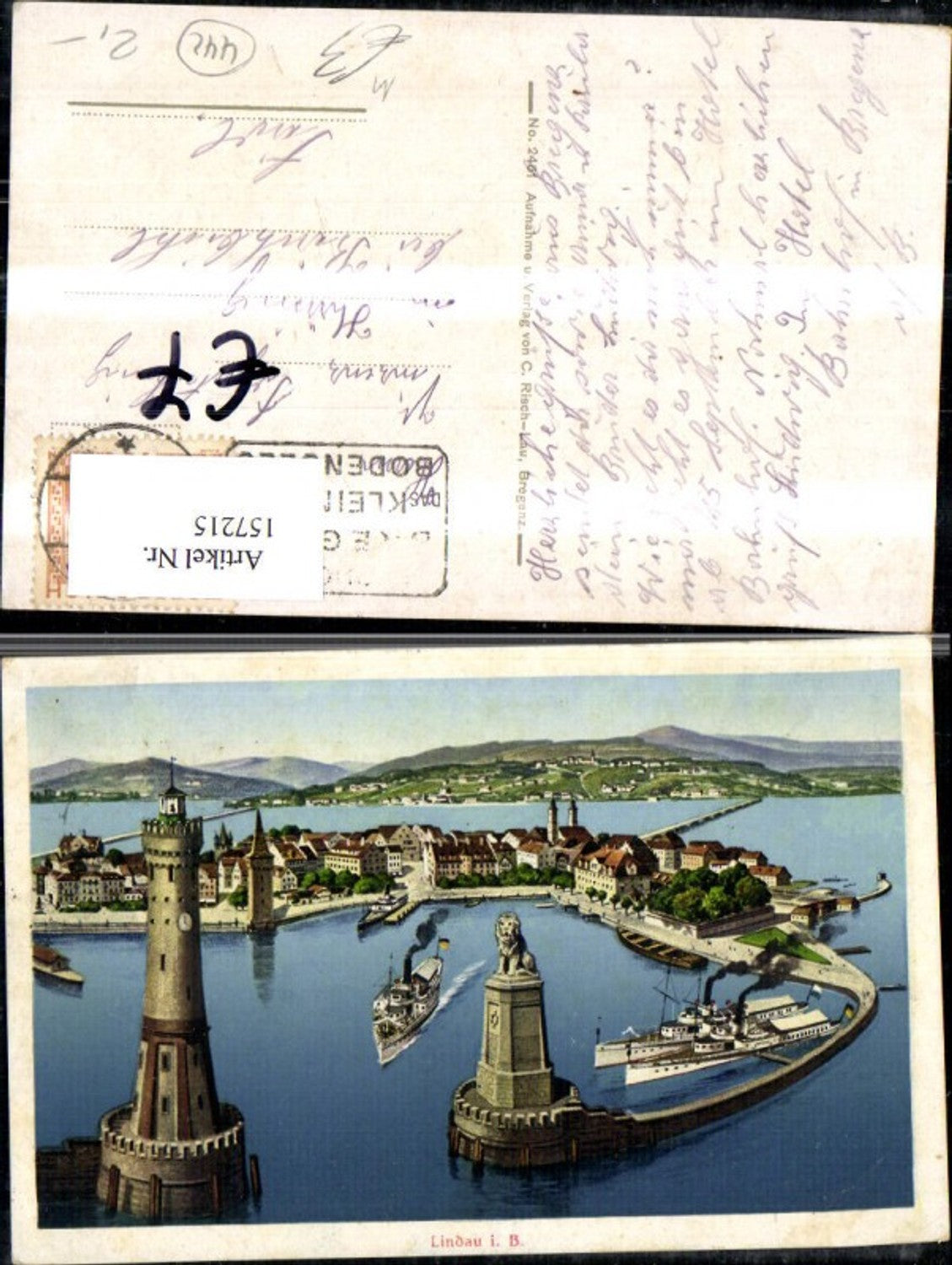 157215,Lindau i. Bodensee Schiff Dampfer Löwendenkmal Hafen