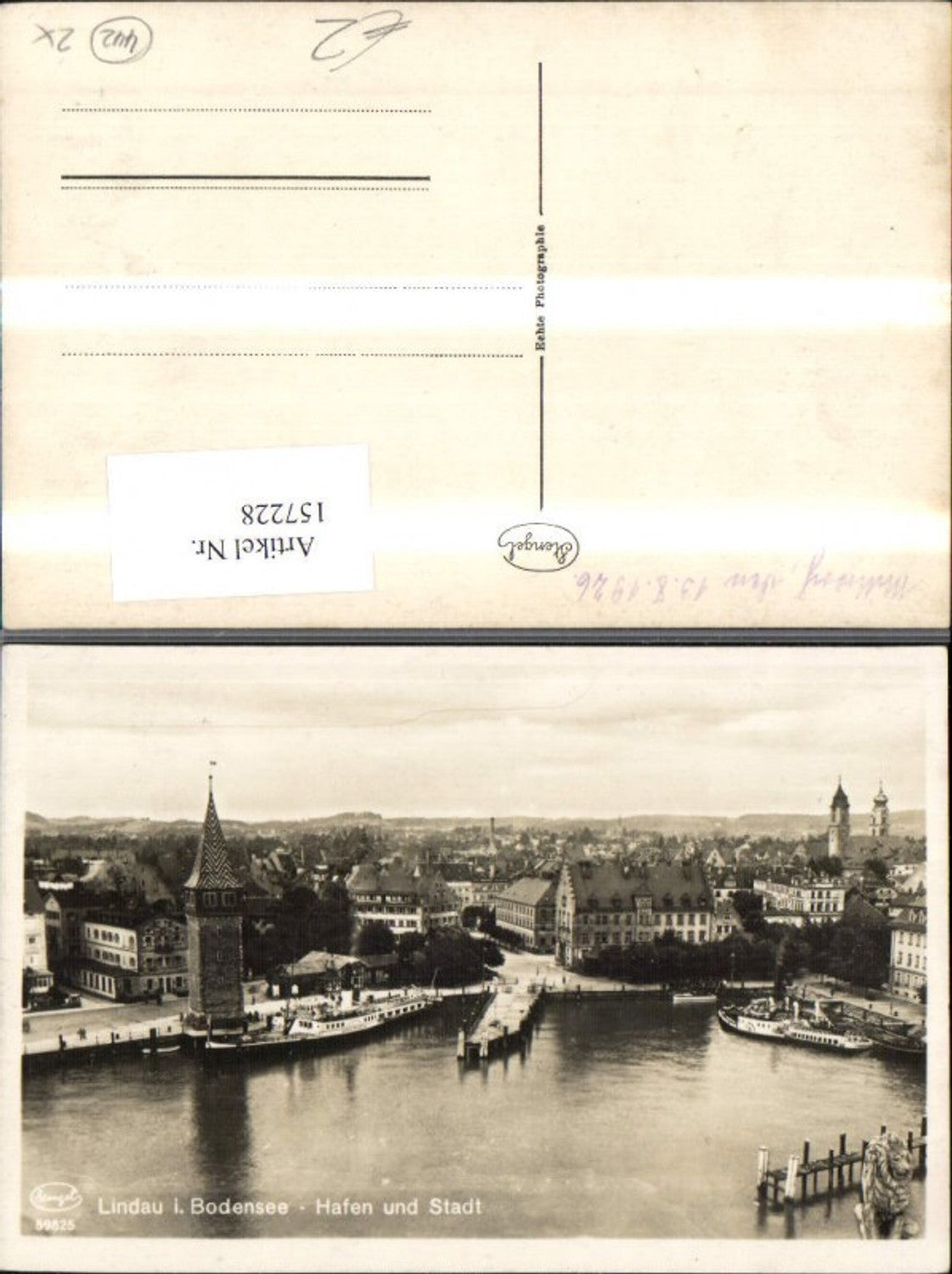 157228,Lindau i. Bodensee Hafen Schiff Dampfer Löwendenkmal Stadt