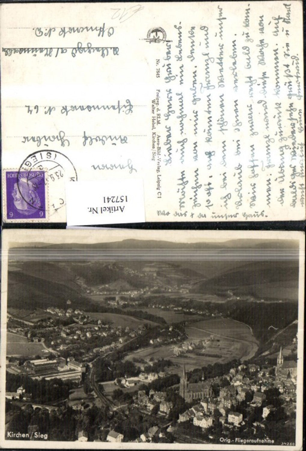 157241,Kirchen Sieg Fliegeraufnahme 1941