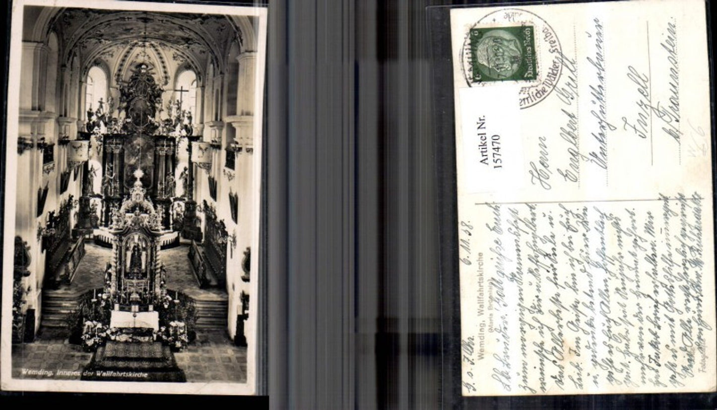 157470,Wemding Wallfahrtskirche 1938 Innenansicht