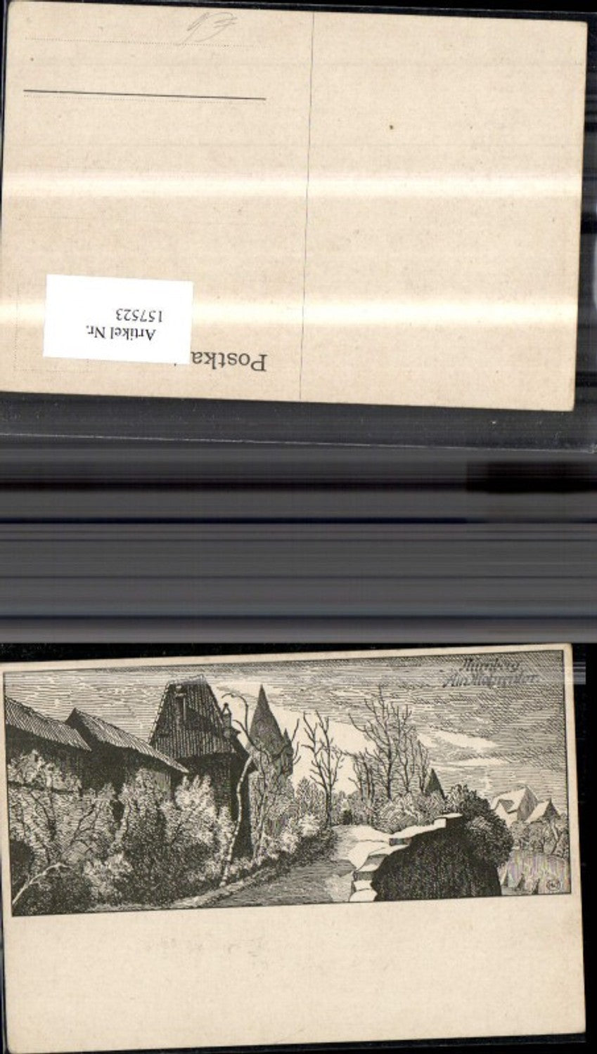157523, Nuremberg At the Carrot Gate Pencil drawing
