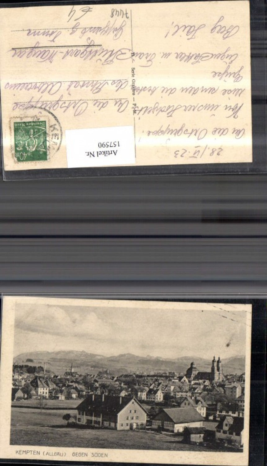 157590,Kempten i. Allgäu geg. Süden 1923