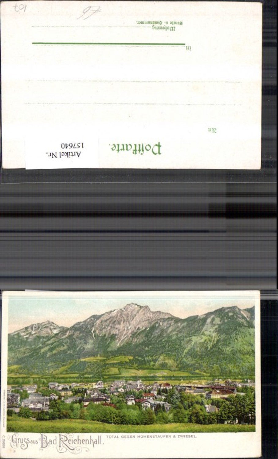 157640,Gruss a. Bad Reichenhall Total geg. Hohenstaufen u. Zwiesel