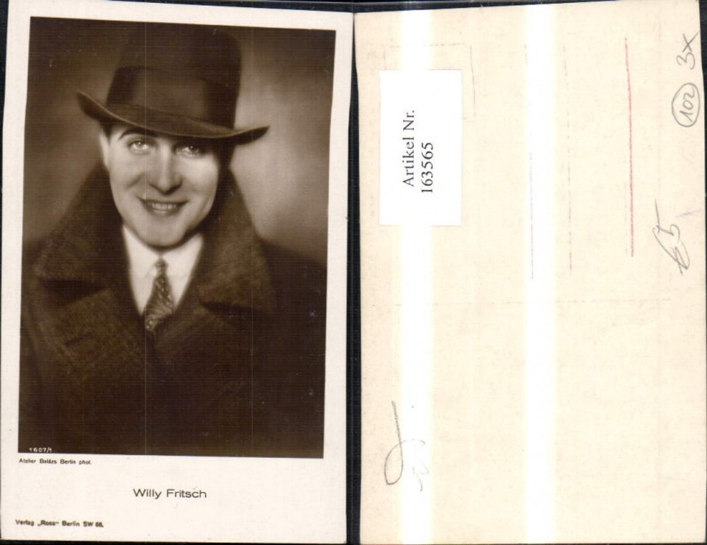 163565,Willy Fritsch pub Ross 1607/1