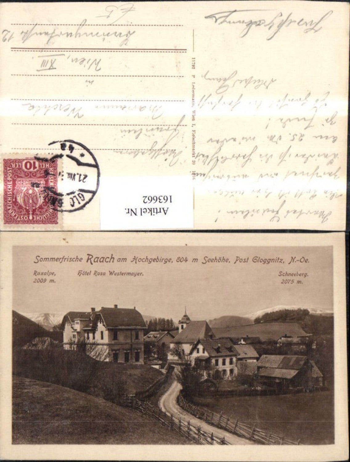 163662,Raach a. Hochgebirge Post Gloggnitz Hotel Rosa Westermayer