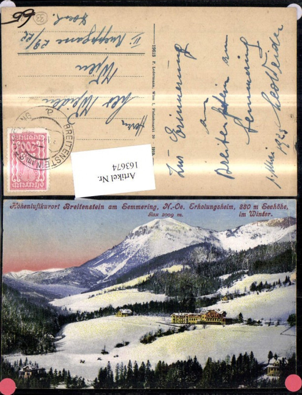 163674,Breitenstein a. Semmering Erholungsheim Winteransicht