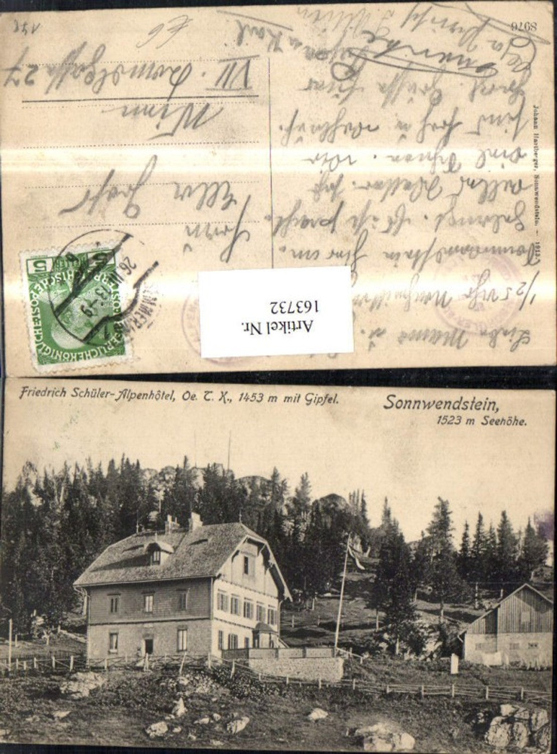 163732,Sonnwendstein Friedrich Schüler Alpenhotel 1913 Semmering