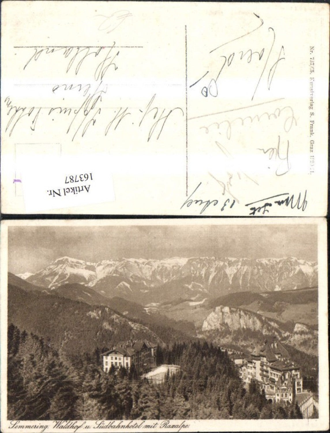 163787,Semmering Waldhof u. Südbahnhotel m. Raxalpe