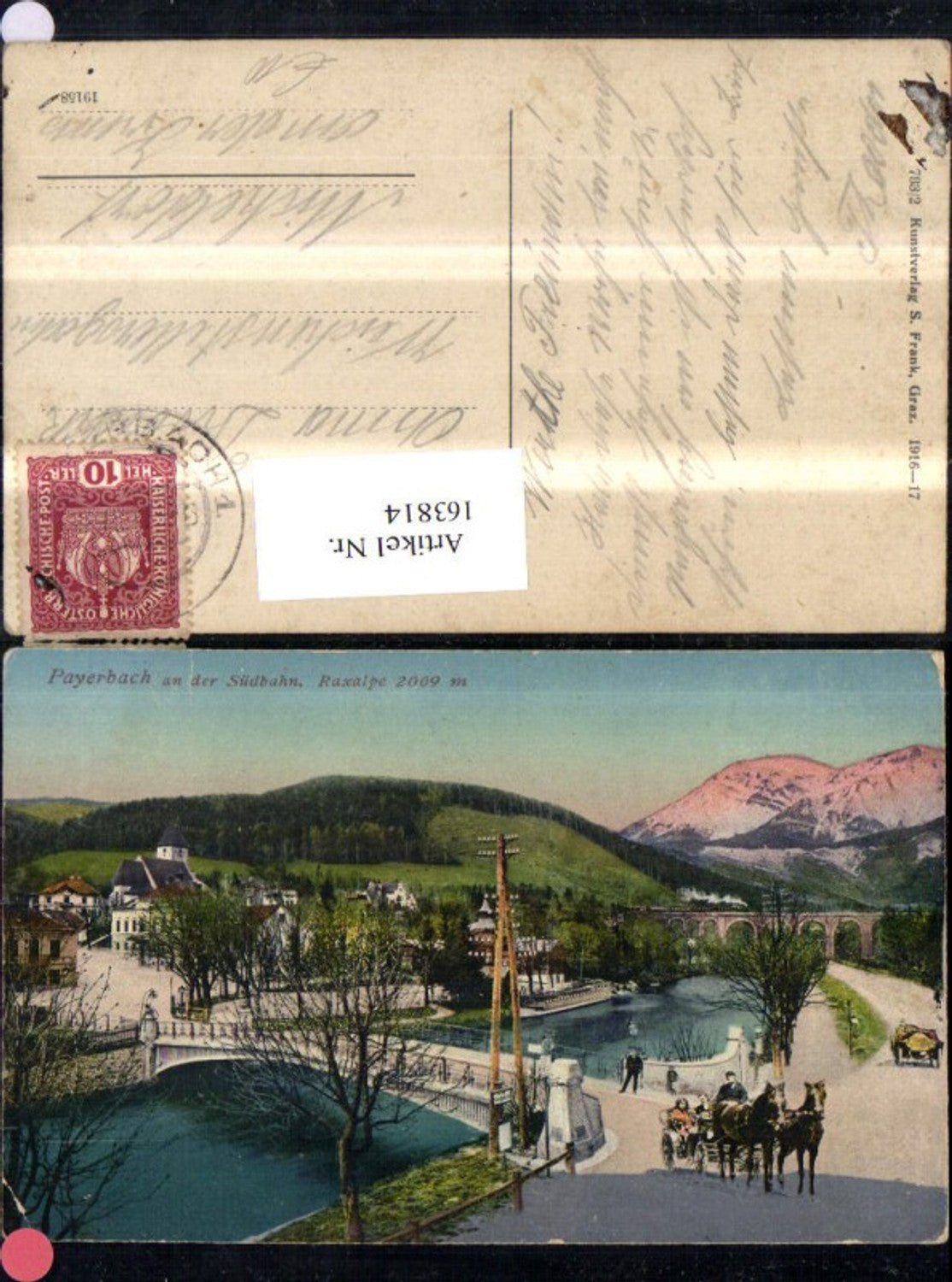 163814,Payerbach a. d. Südbahn Raxalpe Pferdekutsche