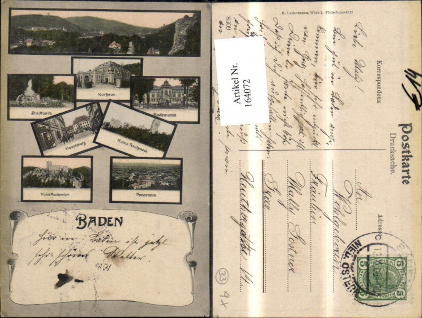 164072,Baden Mehrbild Ak 1906