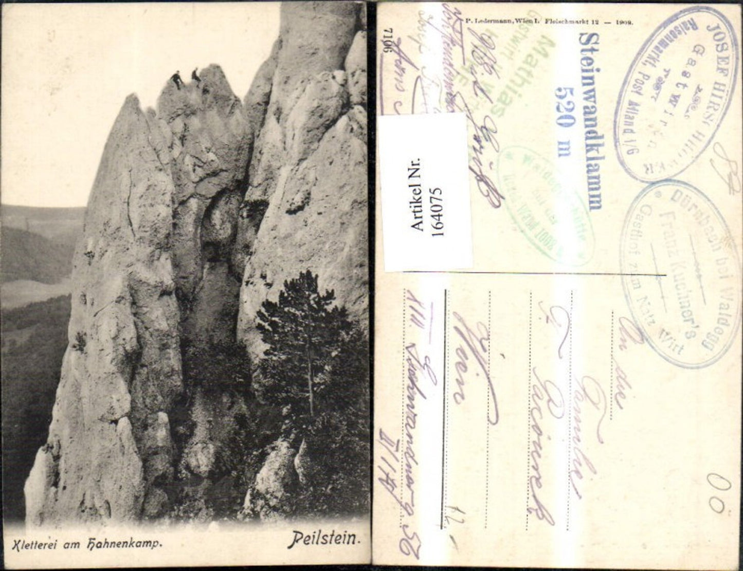 164075,Peilstein Kletterei a. Hahnenkamp m. Bergsteiger Altenmarkt Weißenbach a. d. Triesting