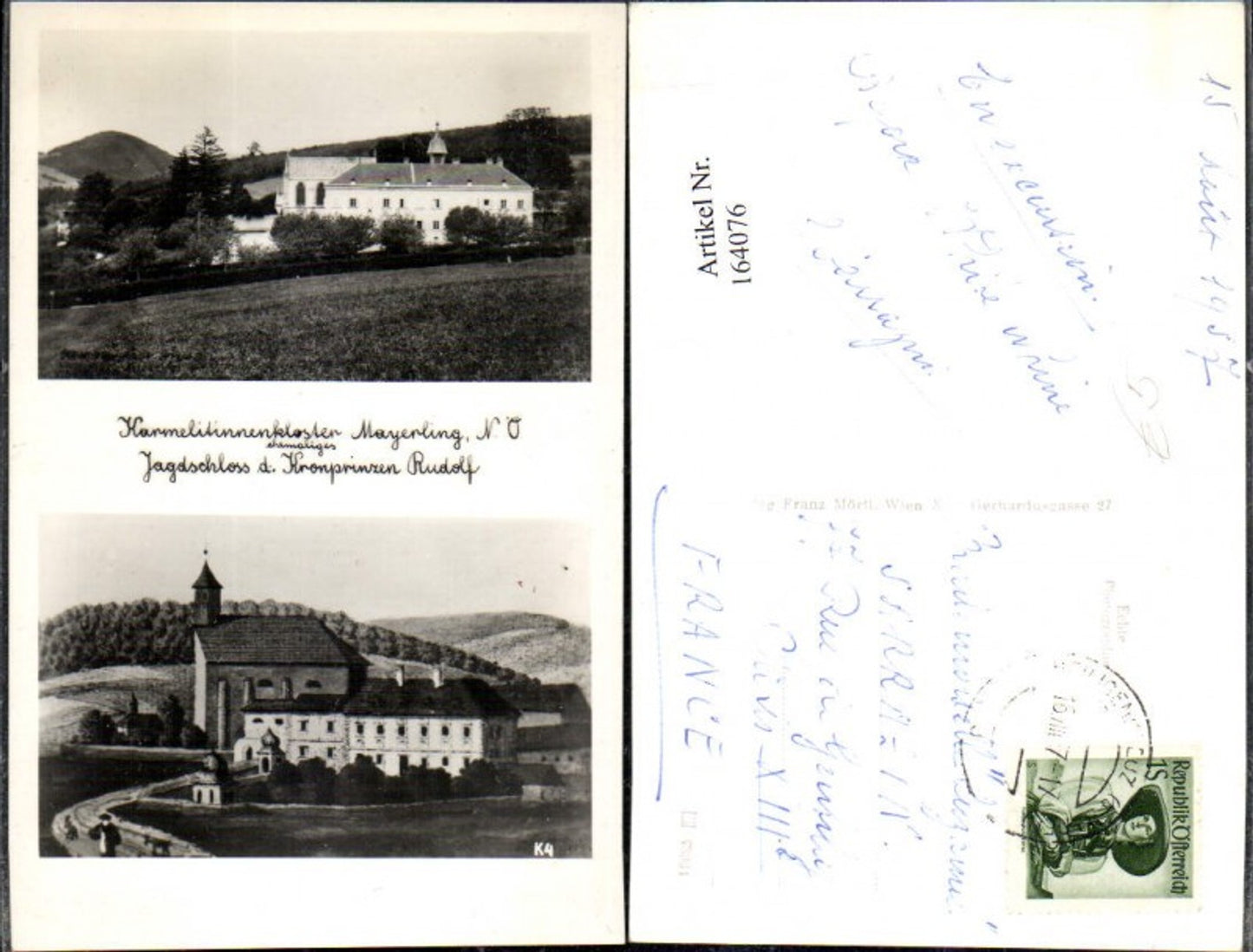 164076,Karmelitinnenkloster Mayerling ehem. Jagdschloss d. Kronprinzen Rudolf Sissi Sohn Mehrbild Ak