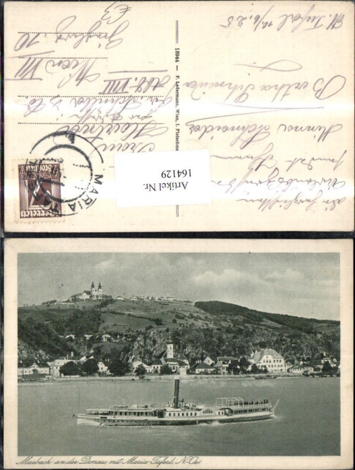 164129, Marbach on the Danube with Maria Taferl steamer